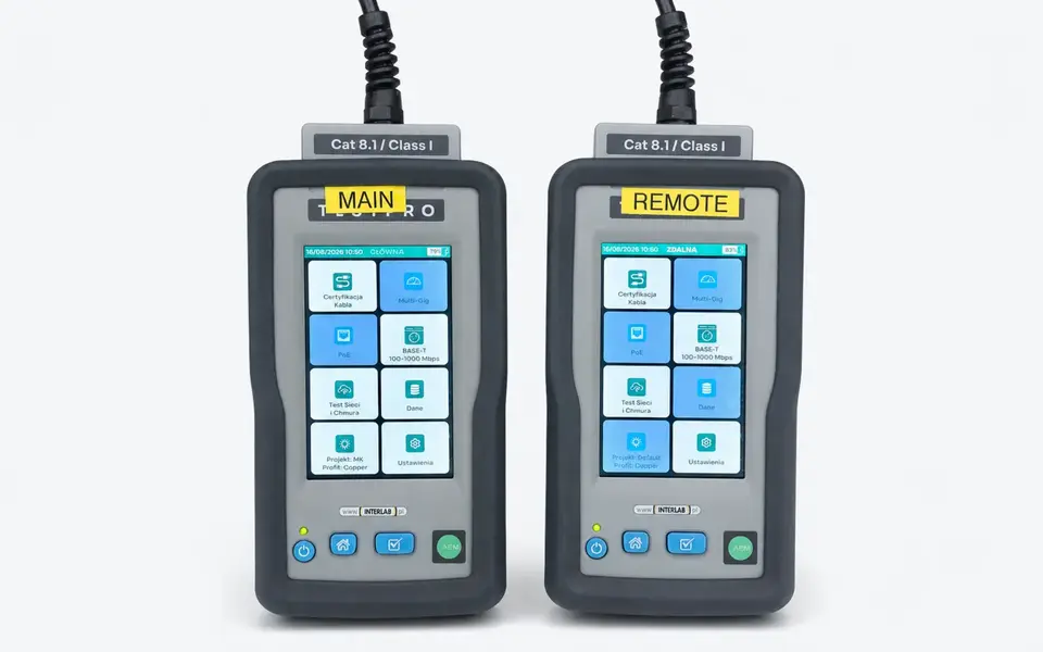 Mierniki AEM TestPro CV100 MAIN i REMOTE z adapterami Cat. 8.1