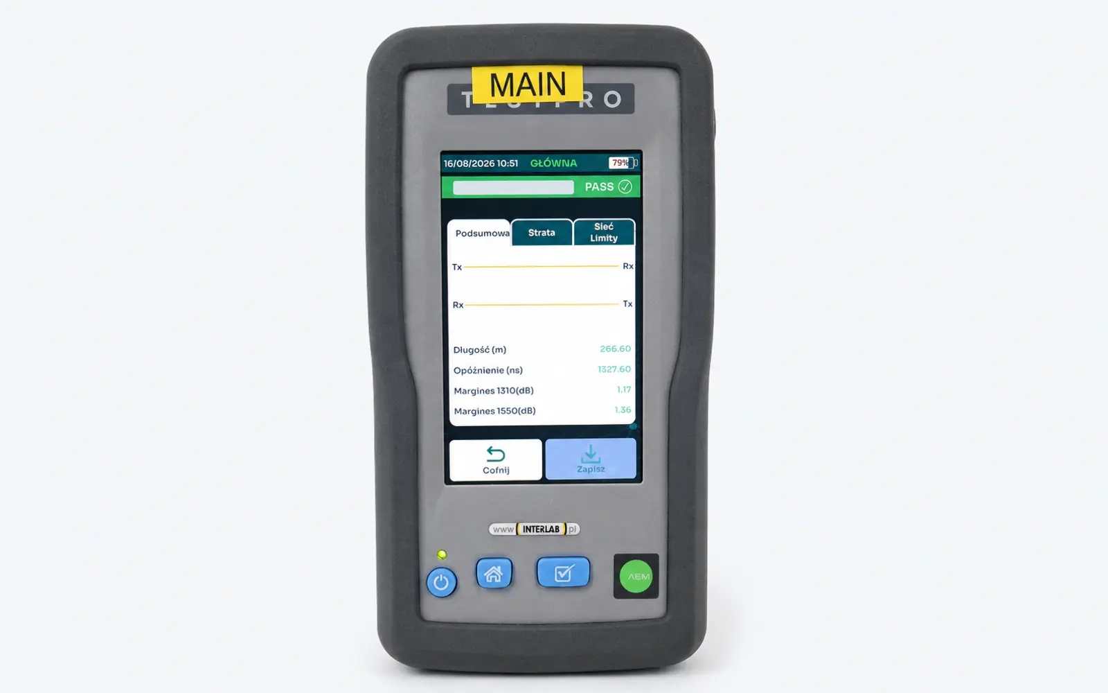 PASS result from a Tier 1 OLTS test on the AEM TestPro CV100